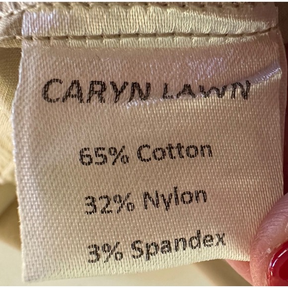 Caryn Lawn Beige Ruffle Collar Button Front Long Sleeve Shirt Top Women's - Picture 12 of 12